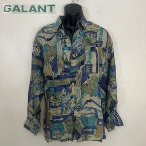Galant Pure Silk Long Sleeve Shirt New without tags